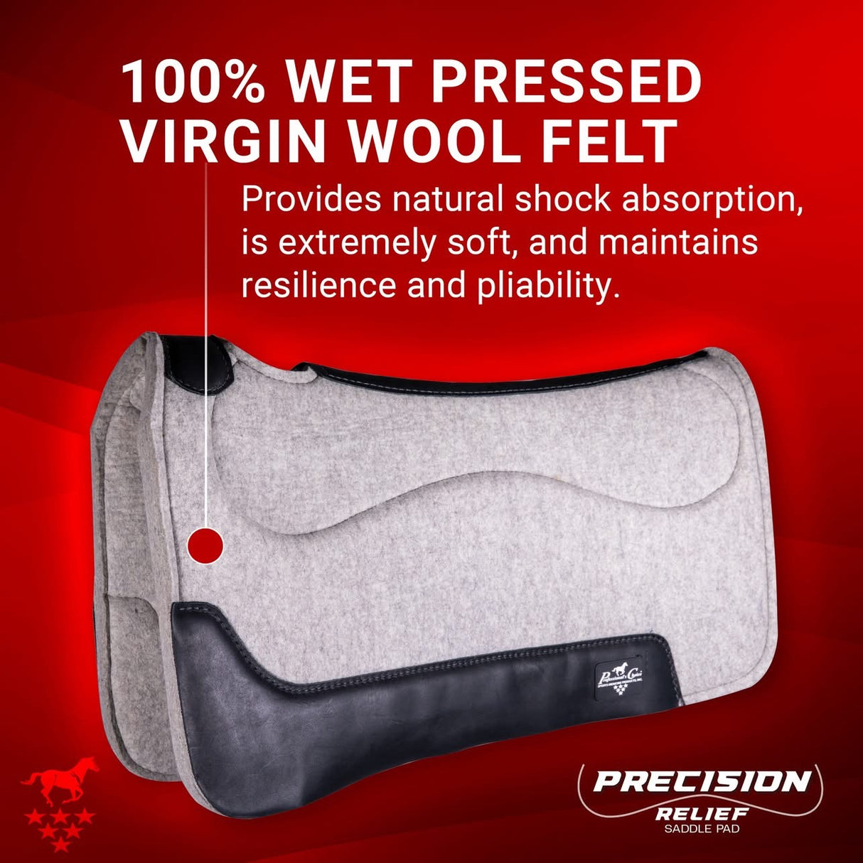Professional's Choice Felt Precision Relief Barrel Saddle Pad- 29"x30"