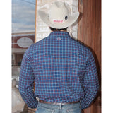 San Jac Men's Long Sleeve Performance Pearl Snap Shirt - Grid