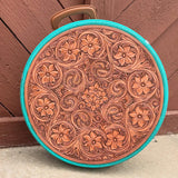 Coolhorse Leather Floral Hand-Tooled Rope Can