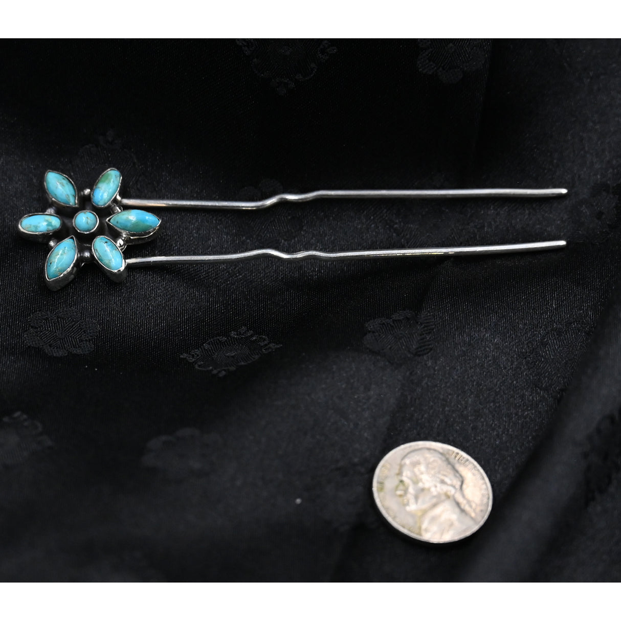 The Kiara Turquoise Flower Hair Pin