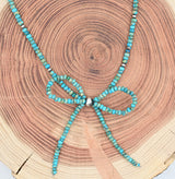 The Blaze Necklace Kingman Turquoise with Bow- 17"