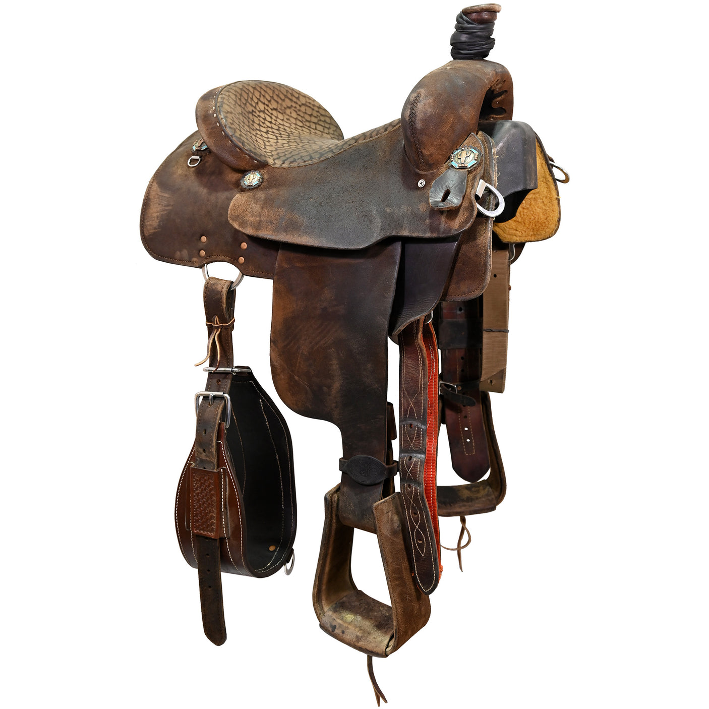 Used 14" Double J Calf Roping Saddle