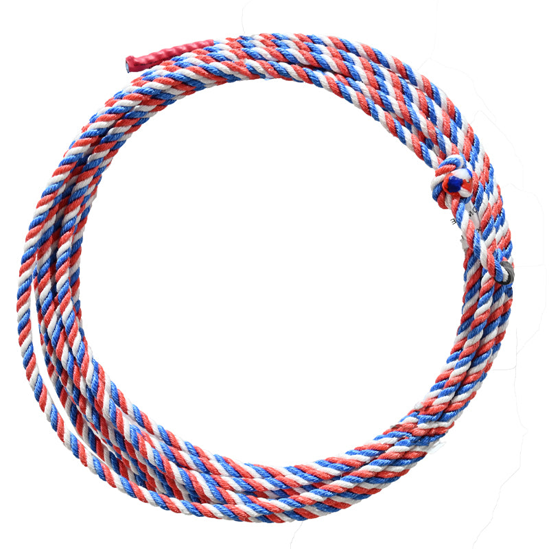 Cowboy Cordage Rocky Synco Poly Kid's Rope- Red, White, Blue