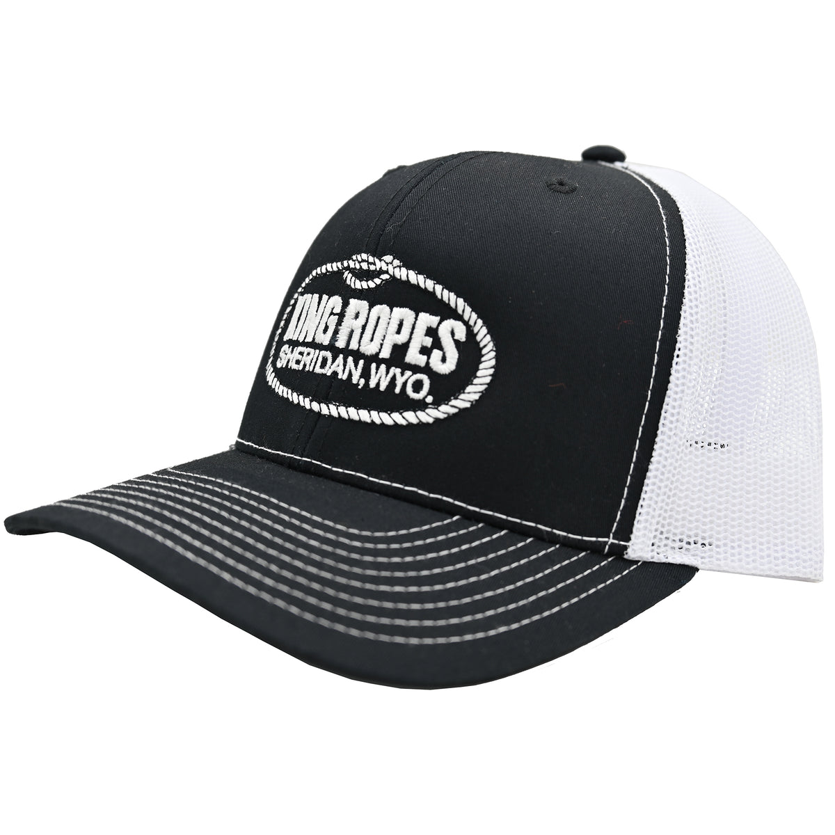 King Ropes Black and White Mesh Snapback Cap