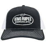 King Ropes Black and White Mesh Snapback Cap