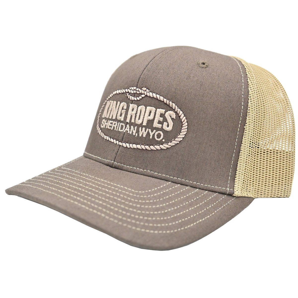 King Ropes Brown and Khaki Mesh Snapback Cap