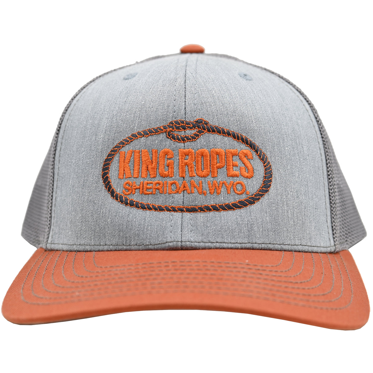 King Ropes Burnt Orange and Grey Mesh Snapback Cap