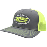 King Ropes Charcoal and Neon Yellow Mesh Snapback Cap