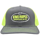 King Ropes Charcoal and Neon Yellow Mesh Snapback Cap