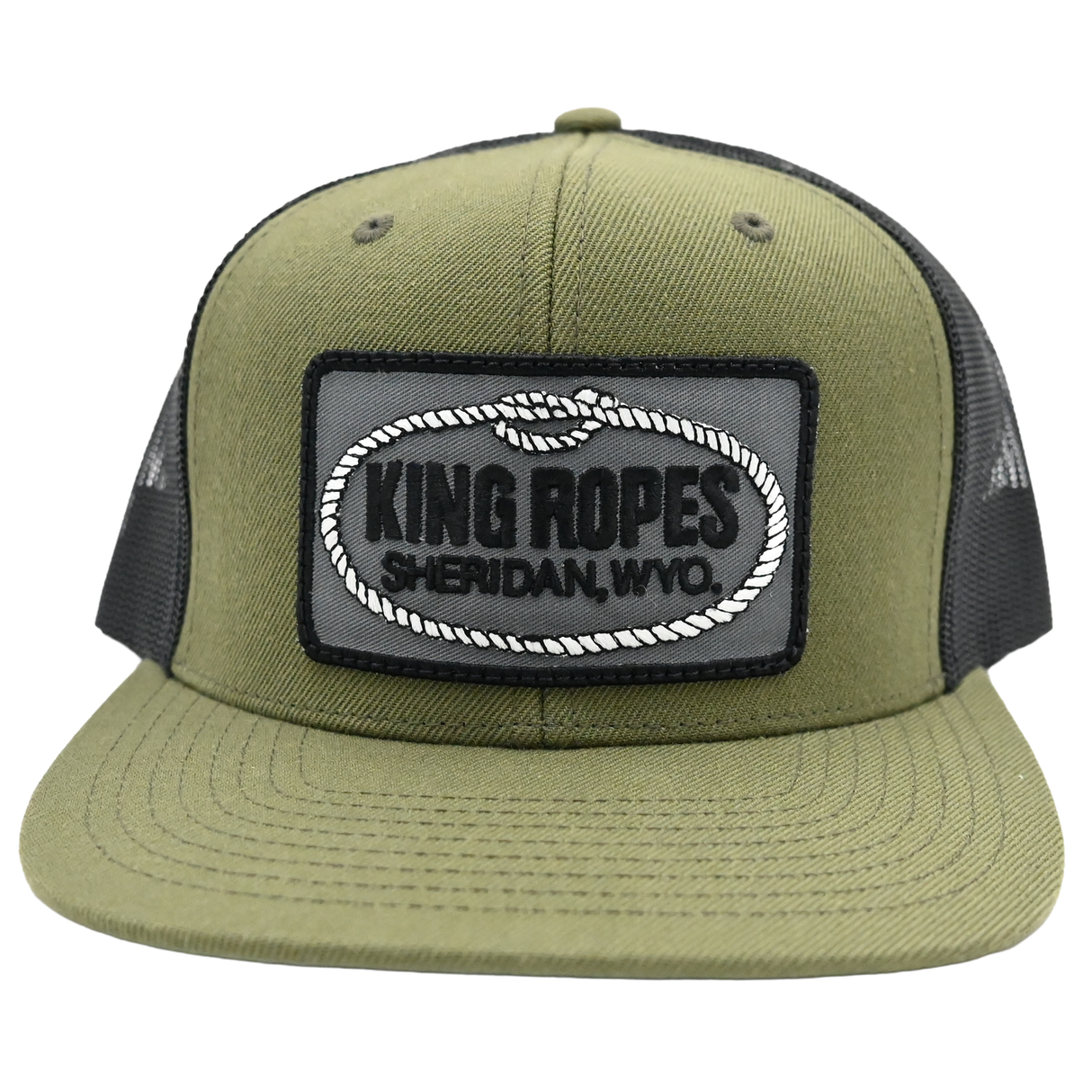 King Ropes Cap in Olive with Black Mesh and Black Patch