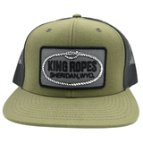 King Ropes Cap in Olive with Black Mesh and Black Patch