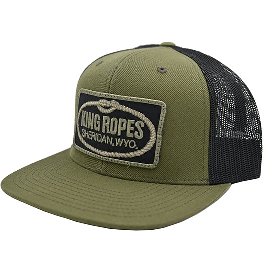 King Ropes Cap in Olive with Black Mesh and Black Patch