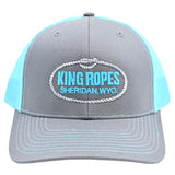 King Ropes Charcoal Cap with Neon Blue Mesh