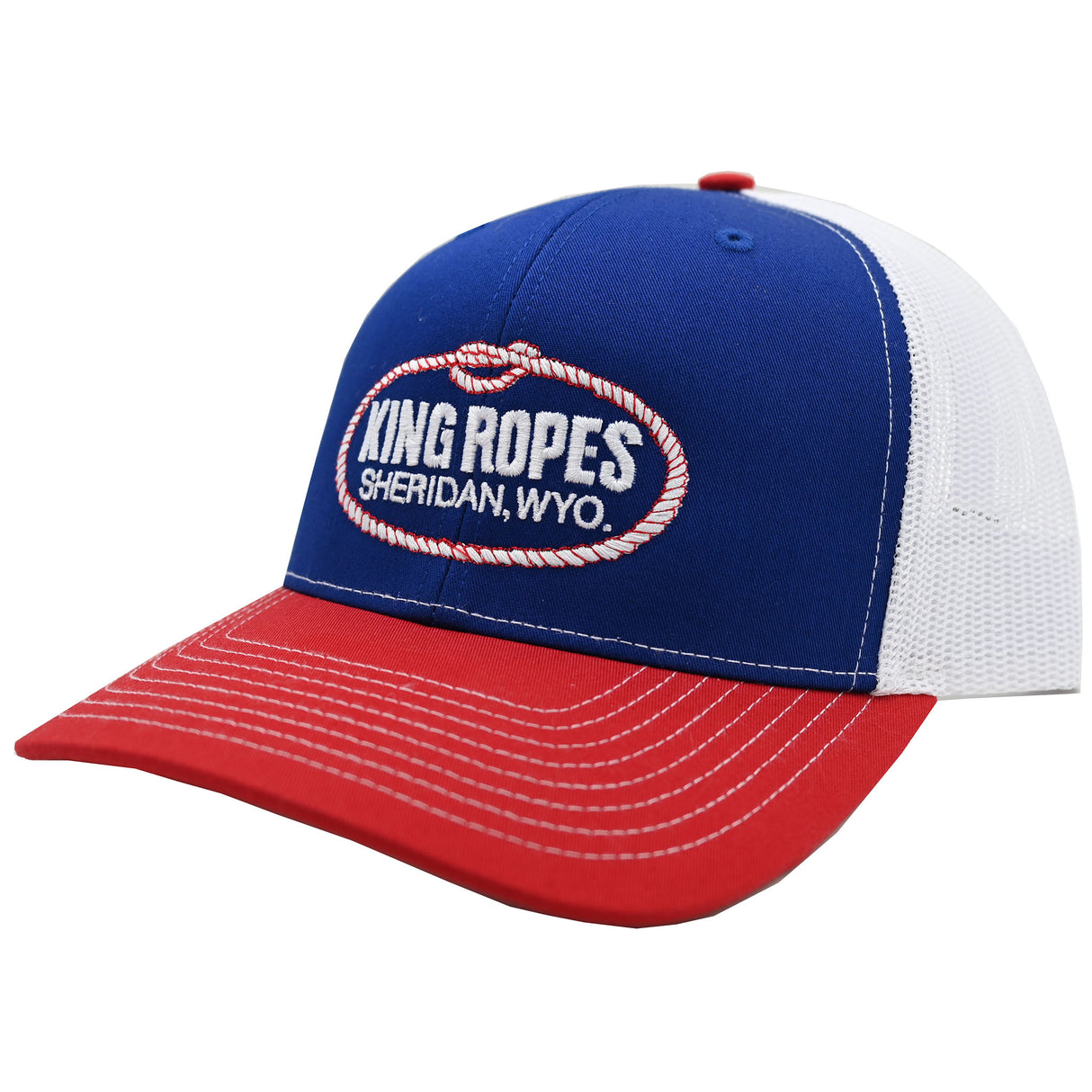 King Ropes Red, White and Blue Mesh Snapback Cap