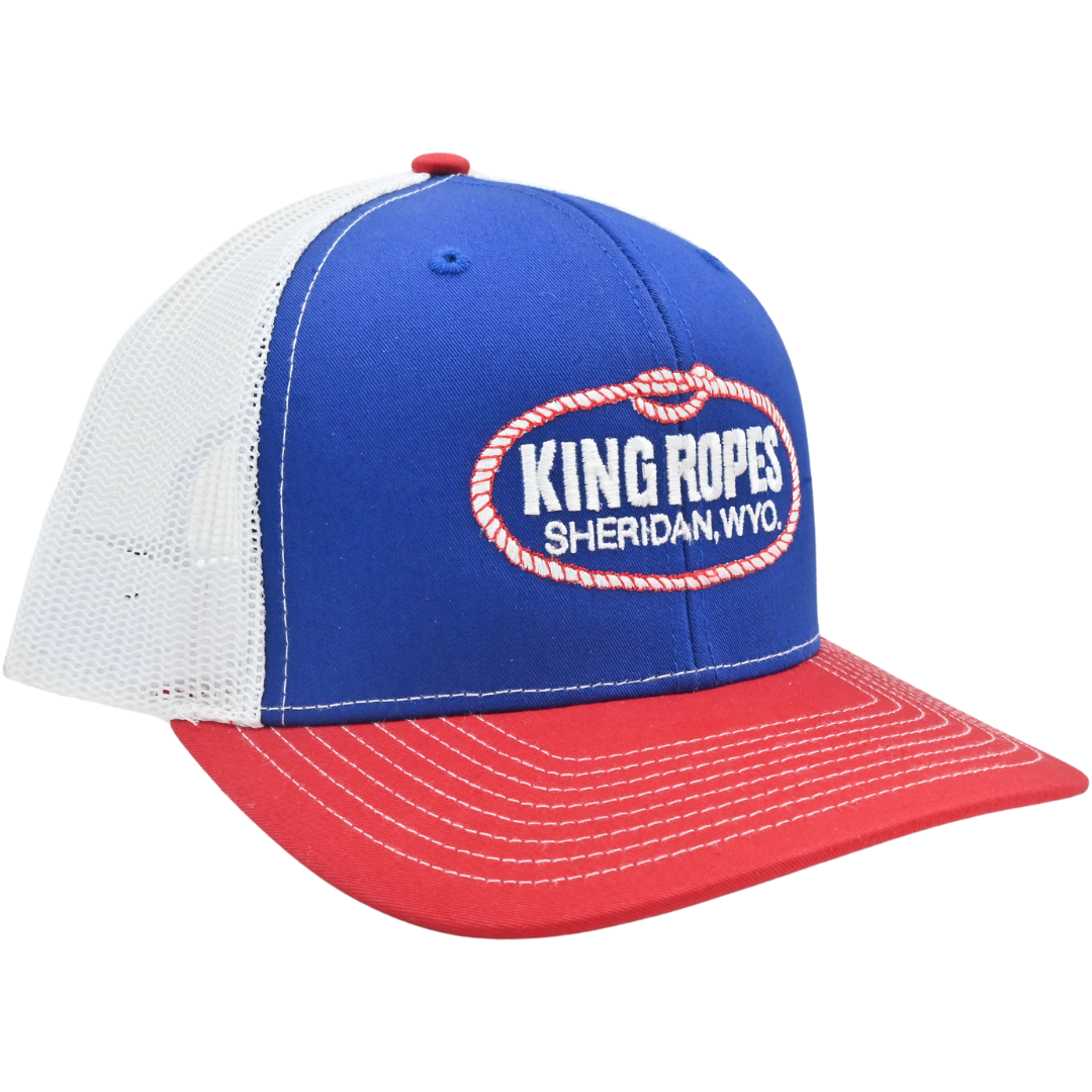 King Ropes Red, White and Blue Mesh Snapback Cap