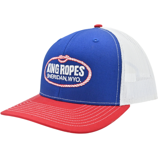 King Ropes Red, White and Blue Mesh Snapback Cap