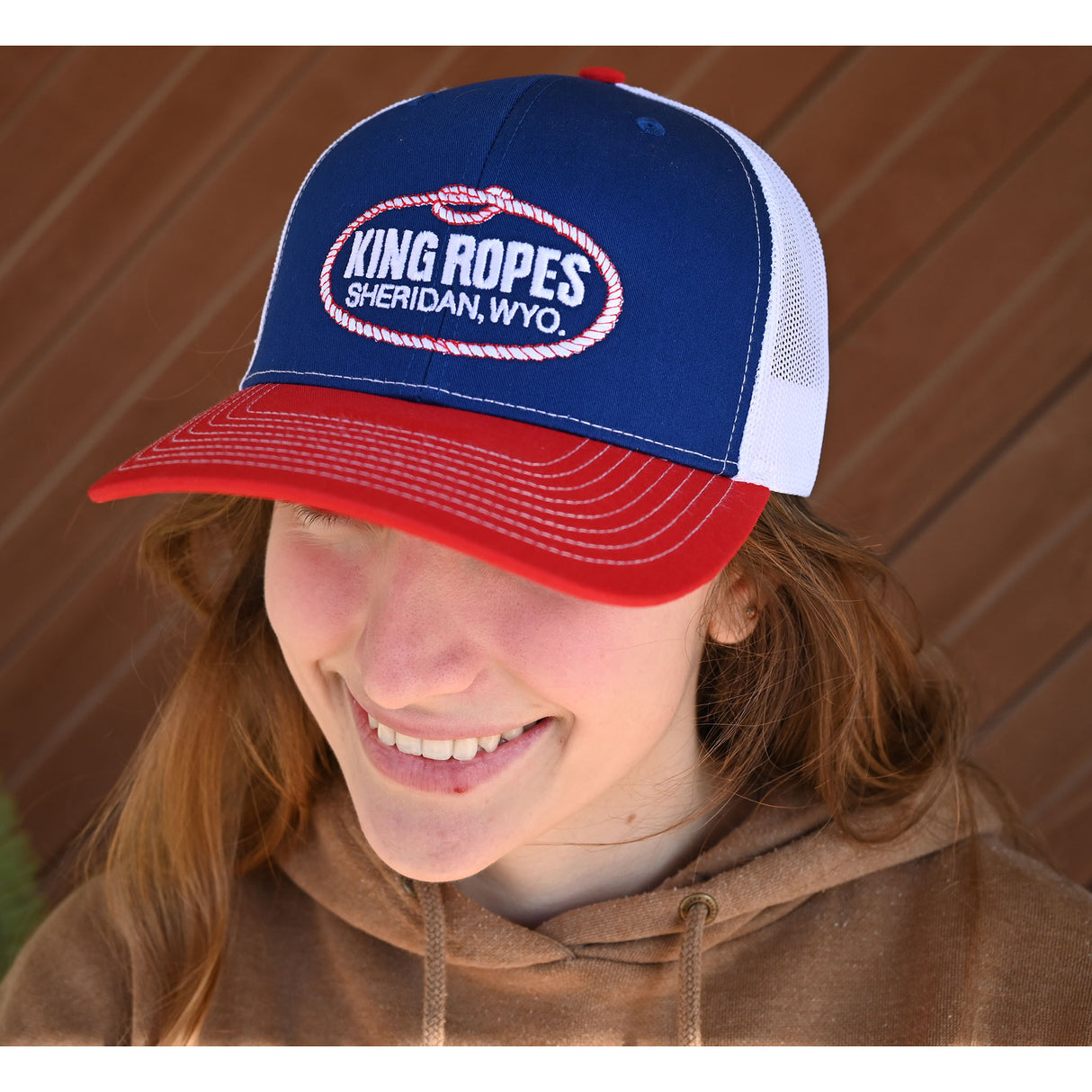 King Ropes Red, White and Blue Mesh Snapback Cap