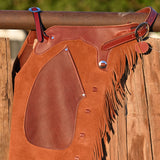 K Bar J Leather Co. Unisex Rust Roughout Shotgun Chaps