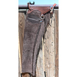 K Bar J Leather Co. Unisex Dark Brown Roughout Versatility Chaps