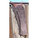 K Bar J Leather Co. Unisex Dark Brown Roughout Versatility Chaps