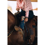 Lucky Chuck Fringe Bucking Dusty Pink Western Cowgirl Performance Socks