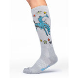 Lucky Chuck Fringe Long Live Grey Western Performance Socks