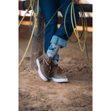 Lucky Chuck Fringe Long Live Grey Western Performance Socks