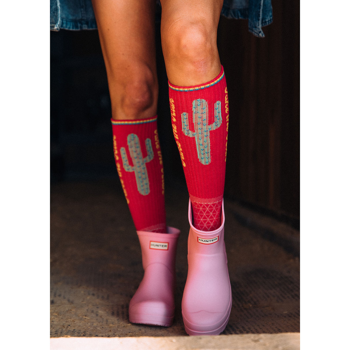 Lucky Chuck Take the Risk Hot Pink Western Performance Socks