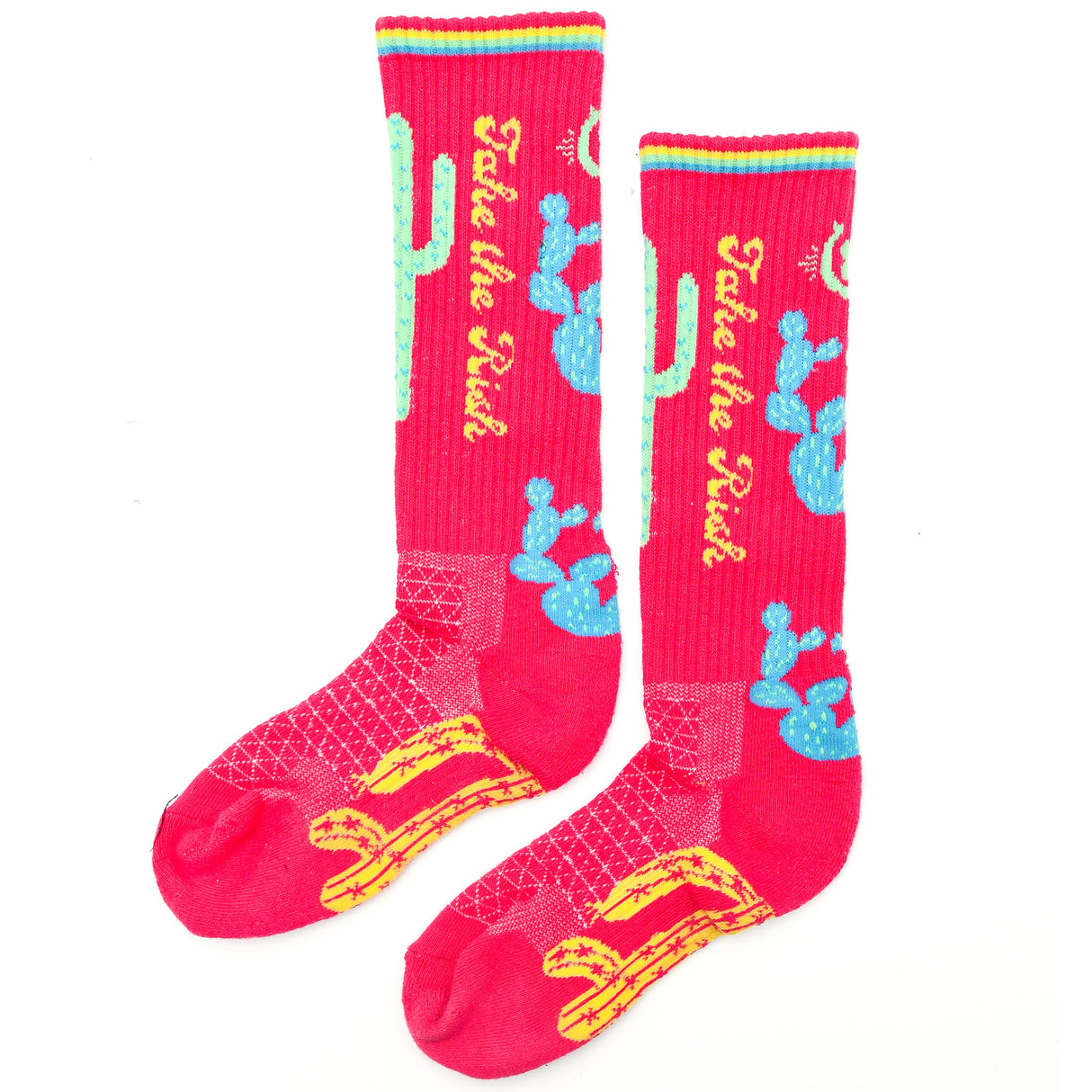Lucky Chuck Take the Risk Hot Pink Western Performance Socks