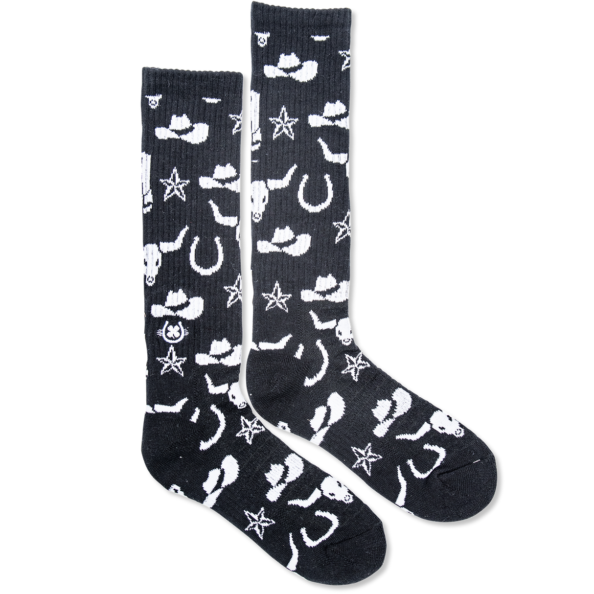 Lucky Chuck Get Western Black Western Performance Socks