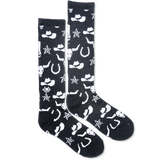 Lucky Chuck Get Western Black Western Performance Socks