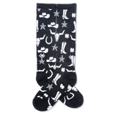 Lucky Chuck Get Western Black Western Performance Socks