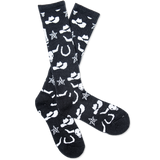Lucky Chuck Get Western Black Western Performance Socks
