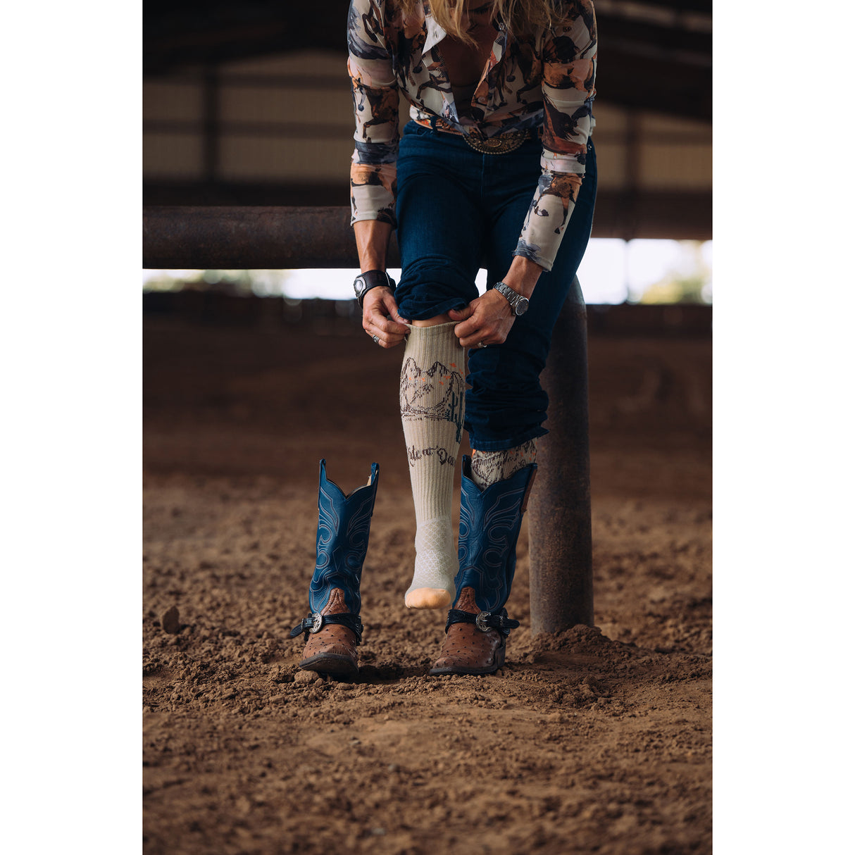 Lucky Chuck We Ride at Dawn Western Performance Socks