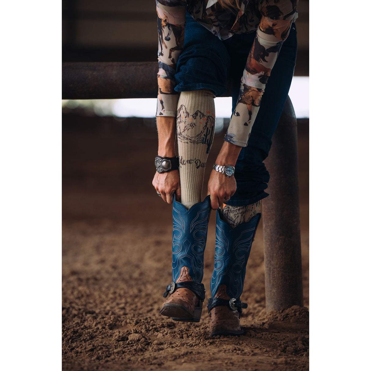 Lucky Chuck We Ride at Dawn Western Performance Socks