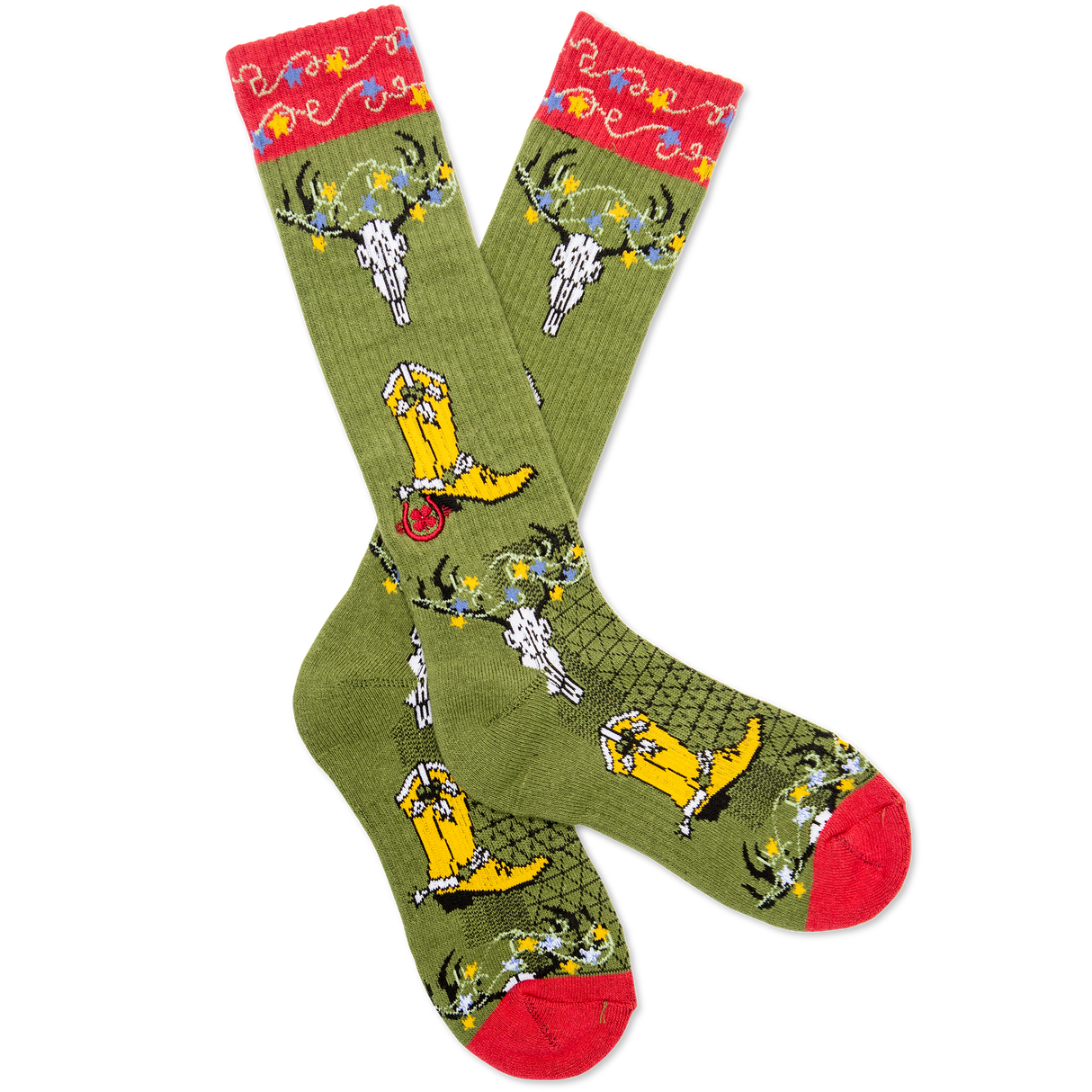 Lucky Chuck Get a Little Western Holiday Western Performance Socks