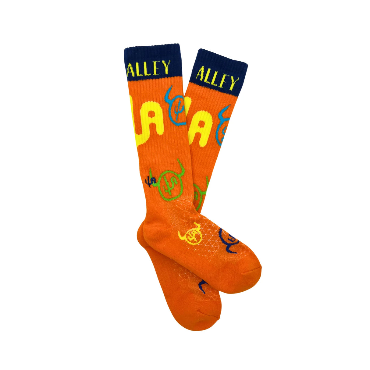 Lucky Chuck/Cactus Alley Moo Cactus Orange Western Performance Socks