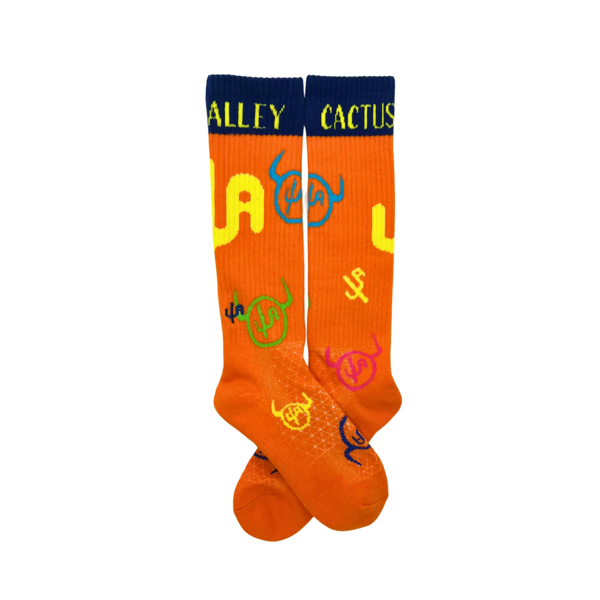 Lucky Chuck/Cactus Alley Moo Cactus Orange Western Performance Socks