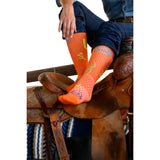 Lucky Chuck/Cactus Alley Moo Cactus Orange Western Performance Socks