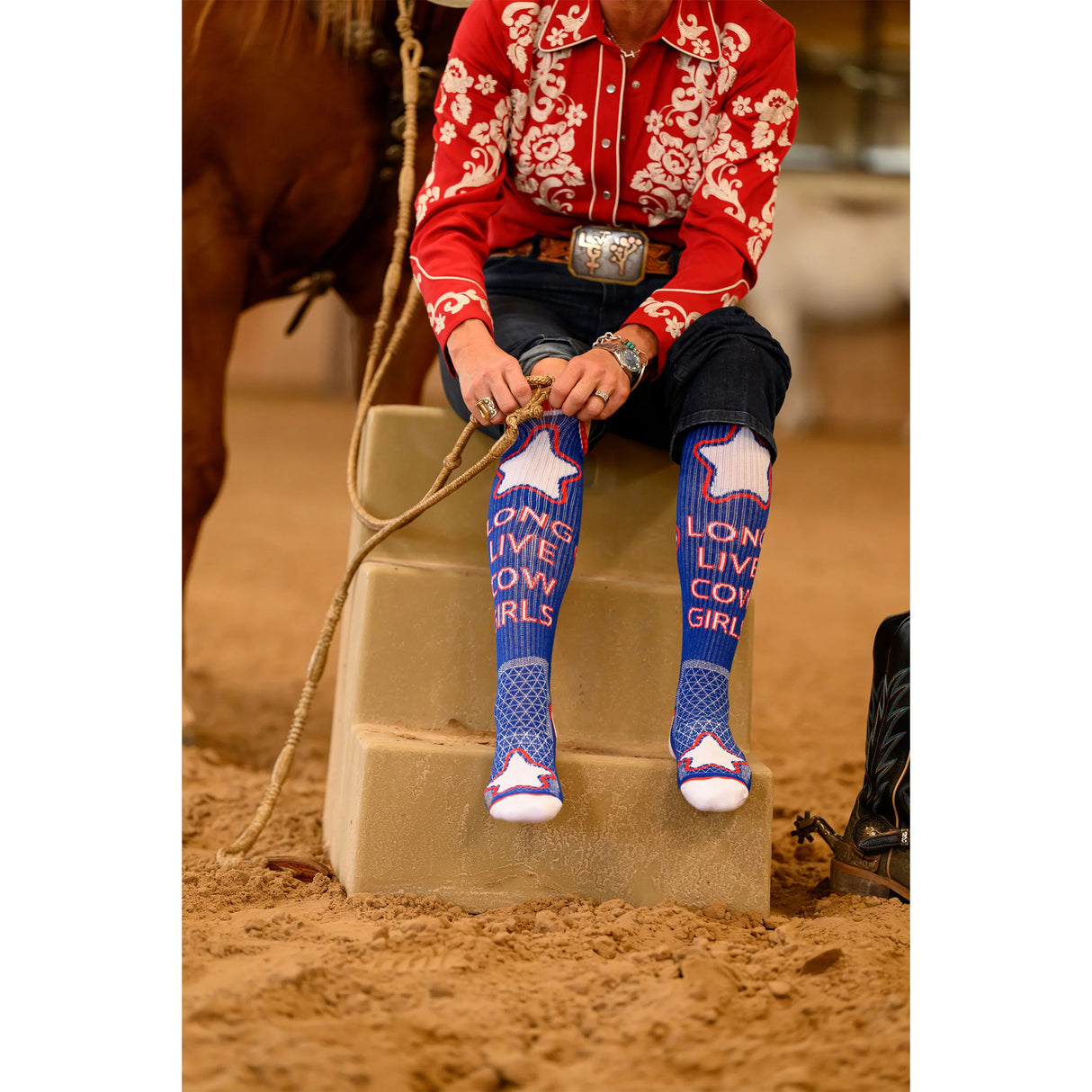Lucky Chuck Long Live Cowgirls Western Performance Socks