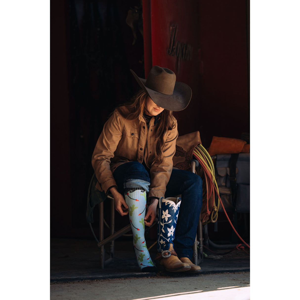 Lucky Chuck Cowboy Compass Western Performance Socks