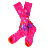 Lucky Chuck Merry Christmas in Hot Pink Western Performance Socks