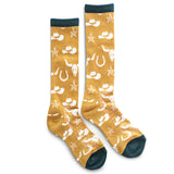 Lucky Chuck Get Western Jade & Gold Western Performance Socks