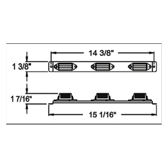 3 Light Bar for Back of Trailer