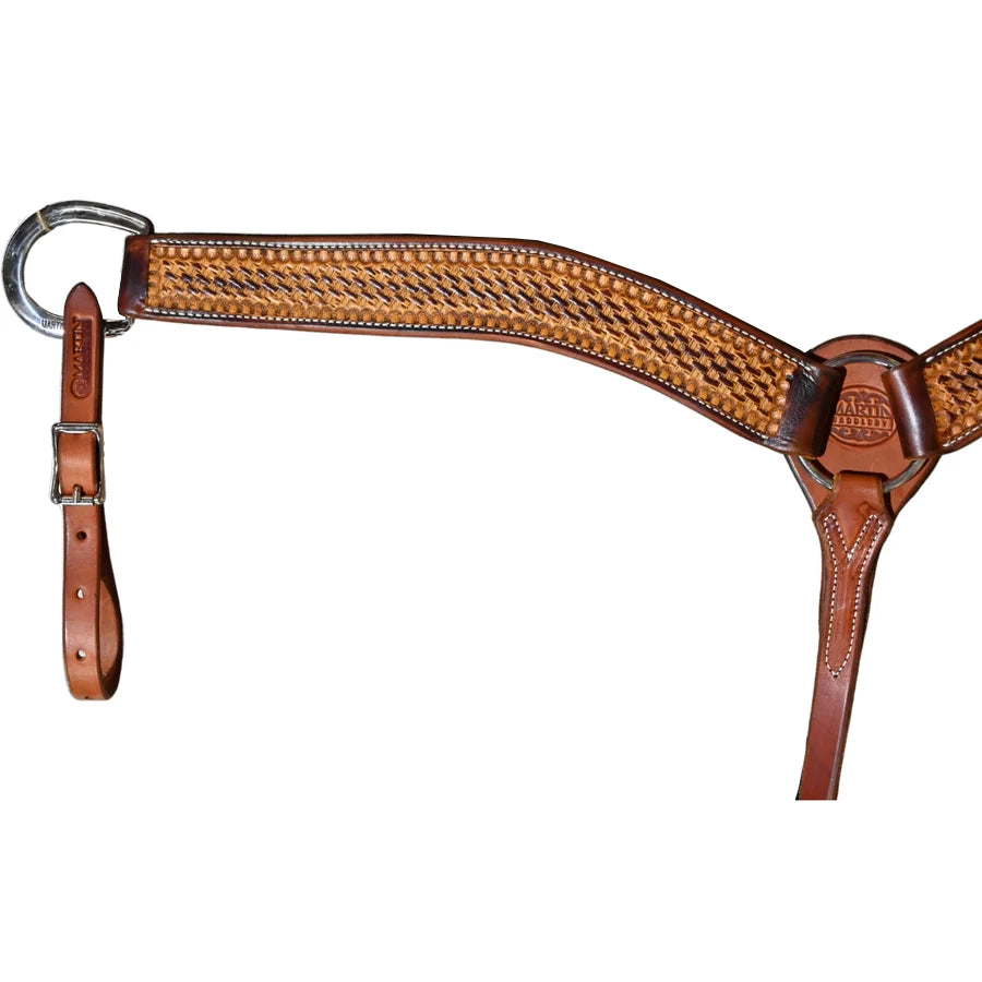 Martin Saddlery 2" Weathered Antiqued Mini Basket Stamped Breast Collar