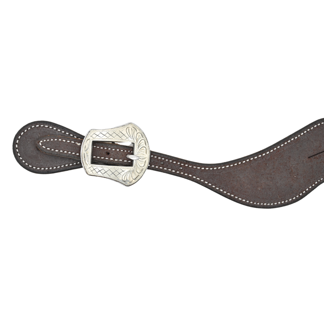 Martin Saddlery Chocolate Roughout Cowboy Spur Straps with Laramie Buckles