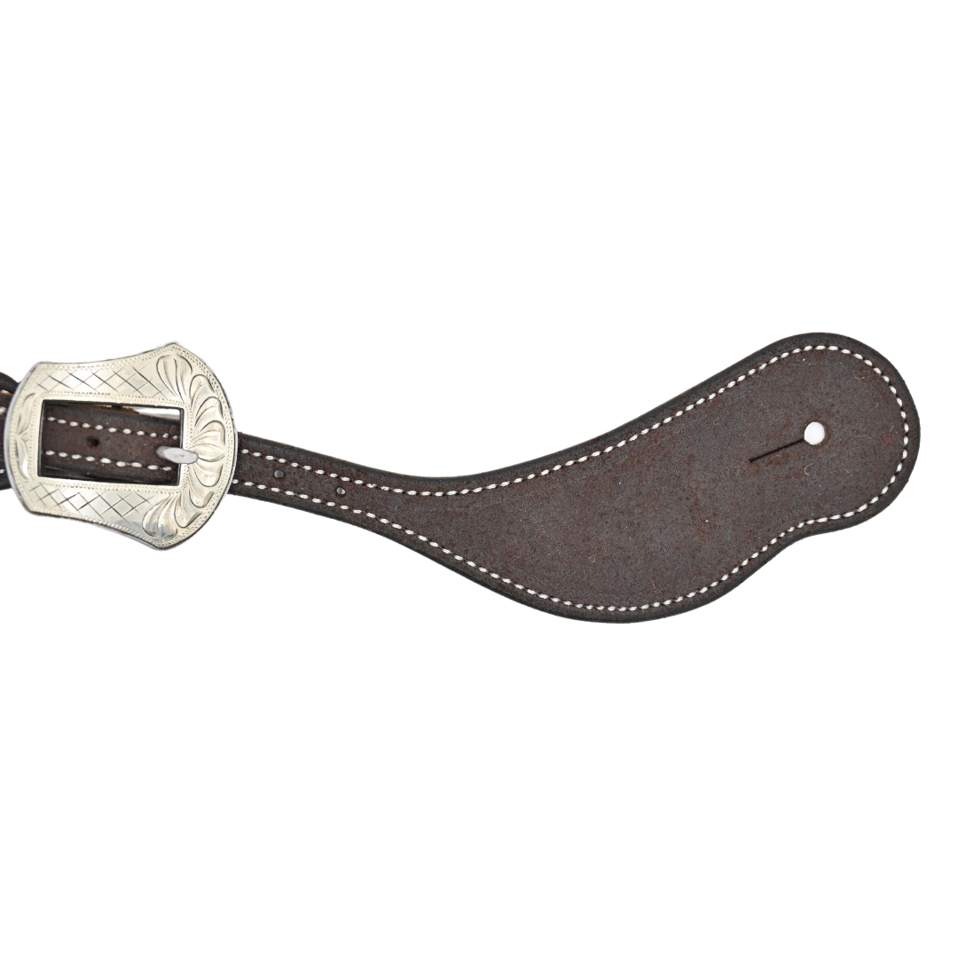 Martin Saddlery Chocolate Roughout Cowboy Spur Straps with Laramie Buckles
