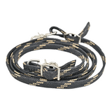 Martin Saddlery Waxed Nylon Roping Reins- Black and Tan