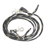 Martin Saddlery Waxed Nylon Roping Reins- Black and Tan