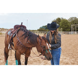 Cowboy Tack Braided Rope Tiedown Noseband with Turquoise Braided Ties